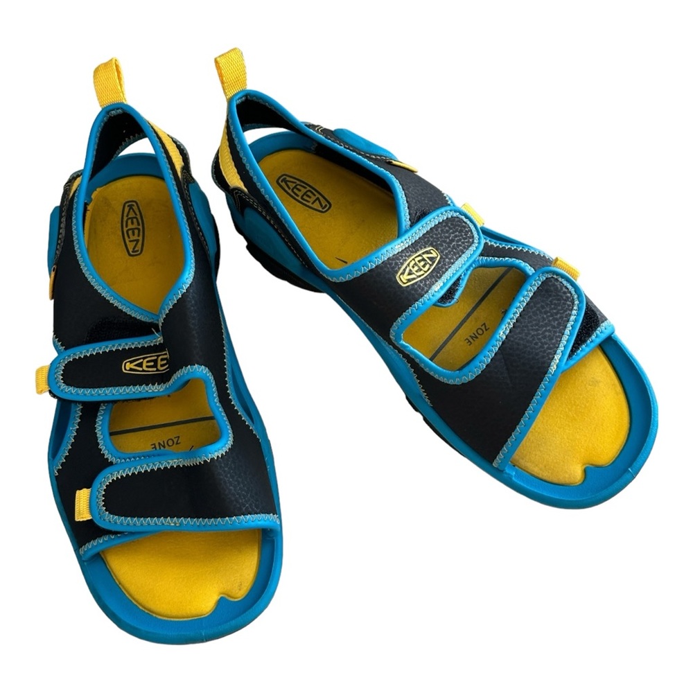 Keen Big Kids Knotch Creek Open Toe Sandals Water Shoes Black Blue Size 5 - Picture 5 of 9